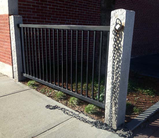 chained granite gate