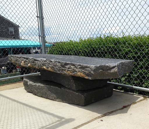dark granite bench