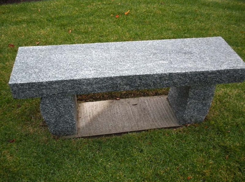 gray granite bench