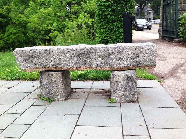 rough granite bench