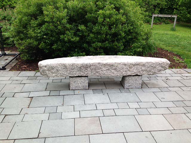 rounded granite bench