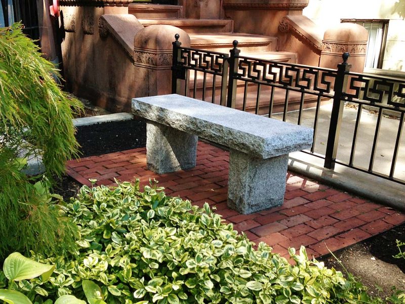 bench with brick