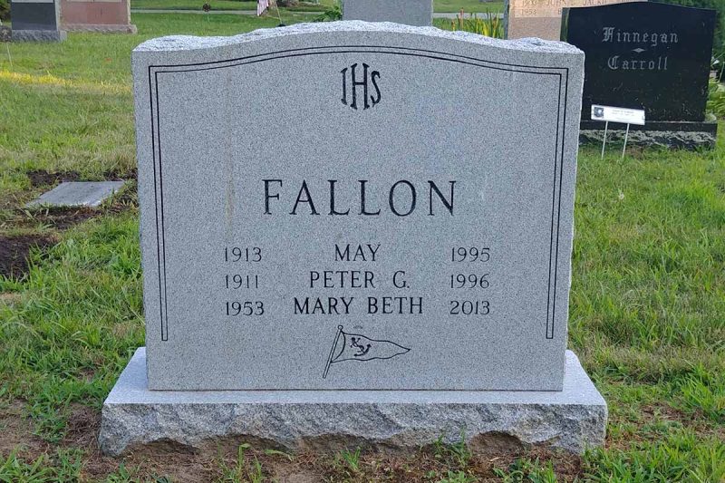 Decorated Gray Granite Monument