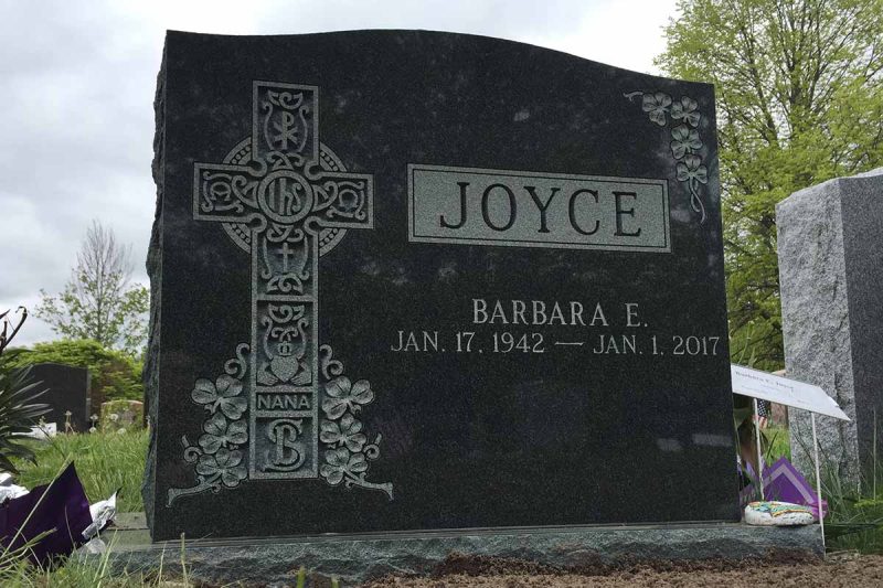 Irish Themed Black Granite Monument