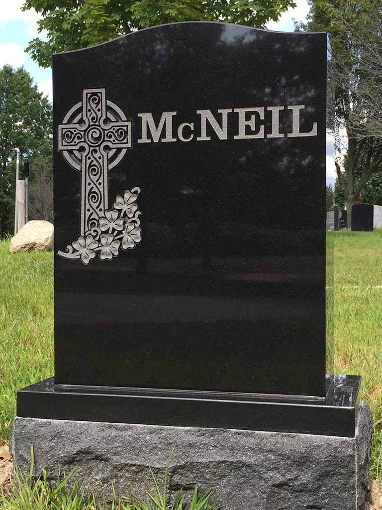 Irish Themed Polished Black Monument